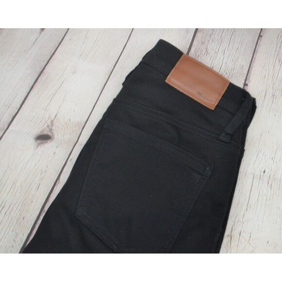 MADEWELL Women's 9" High Rise Skinny Jeans SIZE 24 Black Wash Raw Hem - Picture 2 of 8